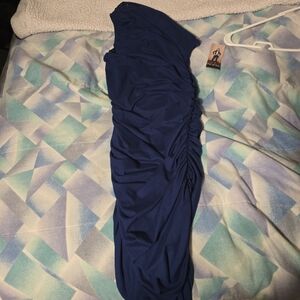 Elegant One Shoulder Blue Dress
